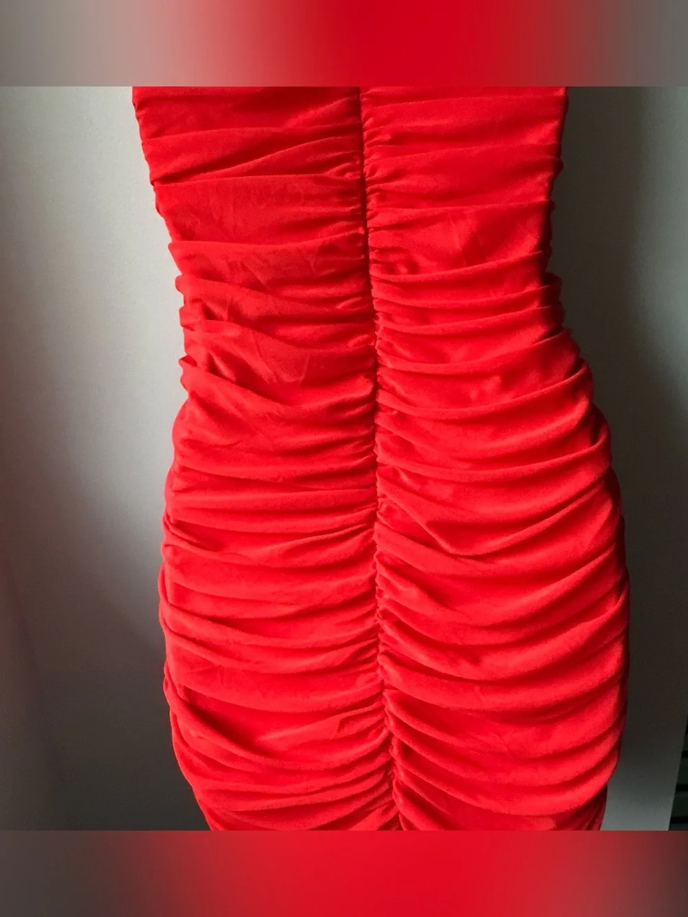 NWT Red rushed body-con dress size XL - Picture 6 of 8